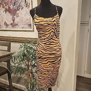 Tiger Print Strappy Dress